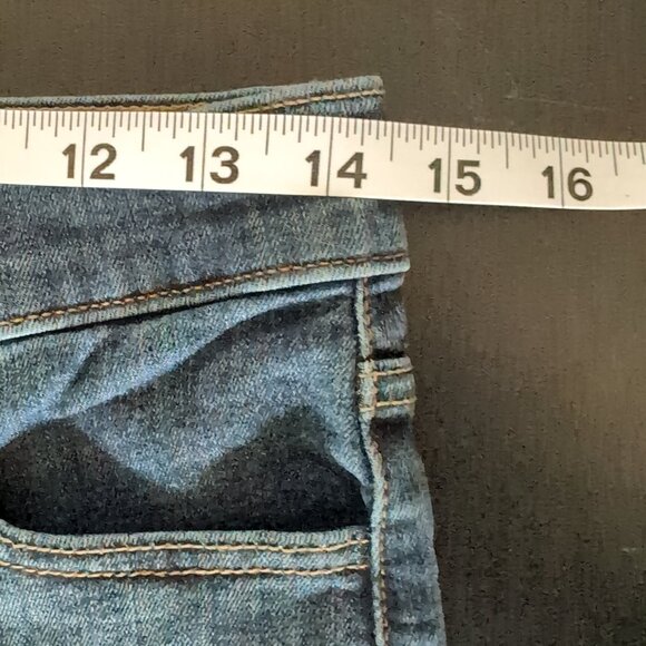 EUC Permanent Wide Leg Crop Jeans Women's Size 6 Dark Wash Whiskered - Picture 5 of 8